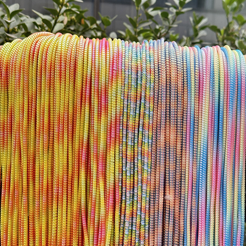 1.4m & 1.6m data cable protective rope, rainbow laser-like mobile phone cable wrapping rope, charger protective case wholesale.