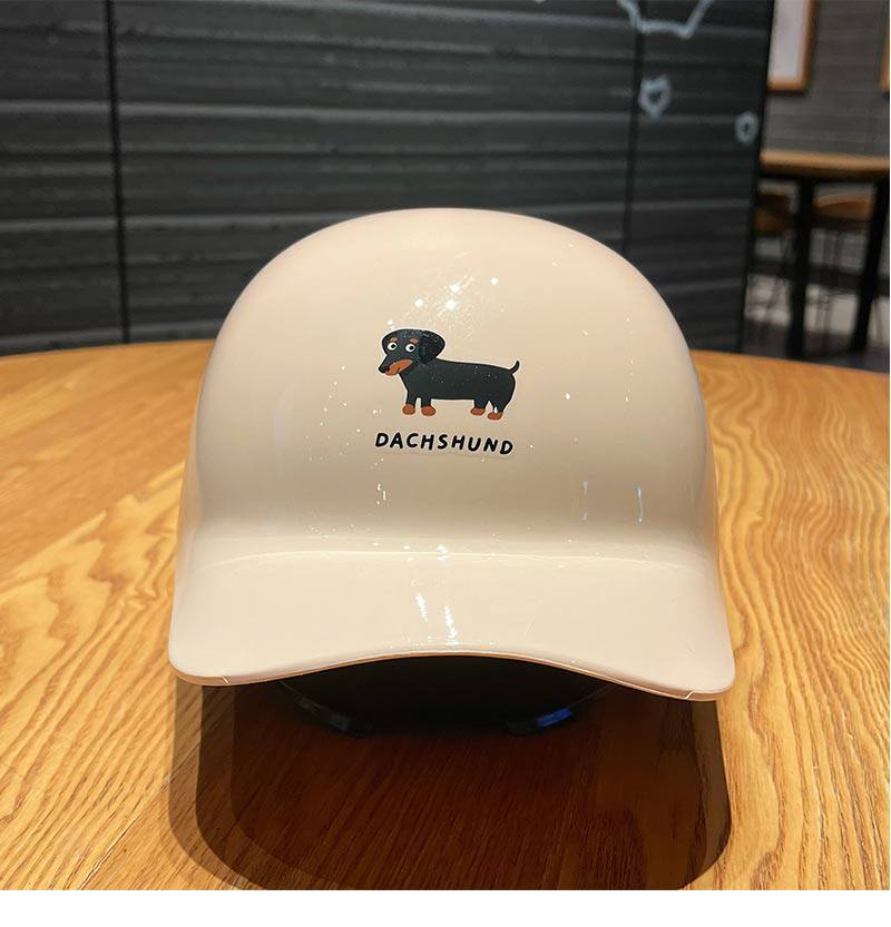 Cute Cartoon Safety Helmet for Women, New National Standard 3C Electric Vehicle Helmet, Sun Protection Motorcycle Helmet