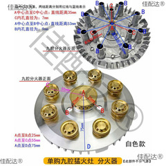 家用液化气天然气灶具猛火灶配件分火器九腔大全改装炉头火盖通用