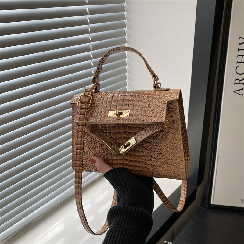 Bolso de mano blanco 2025, nuevo bolso de moda de otoño y invierno, bolso de tela, bolso de mochila, bolso de cocodrilo, bolso de Kelly