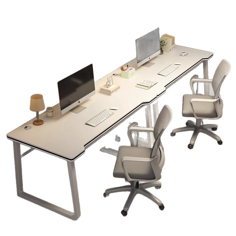 Mesa de computadora para dos personas Mesa de deportes electrónicos Mesa de escritorio doméstica Mesa de oficina Mesa de barra larga lado a lado Mesa de trabajo de pareja de dormitorio