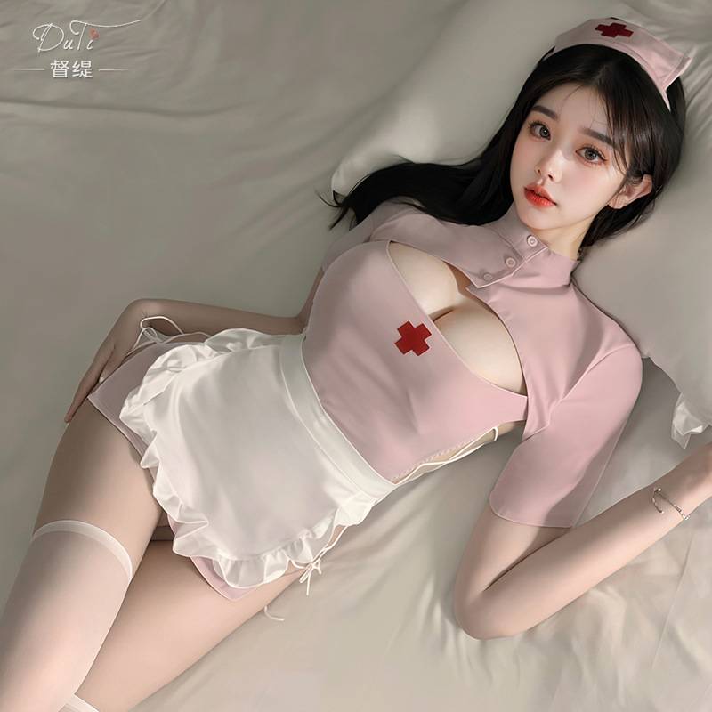 Xianyi Sexy Lingerie Pure Desire No Need to Take Off Nurse Uniform Temptation Couple Fun Sexy Pajamas Sexy Set Qqny