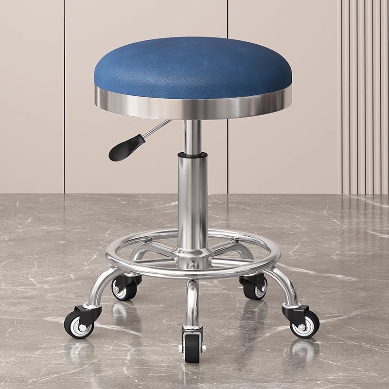 Taburete de belleza, taburete de polea especial para salón de belleza, taburete de peluquería, taburete de peluquería, silla de elevación para manicurista, taburete redondo