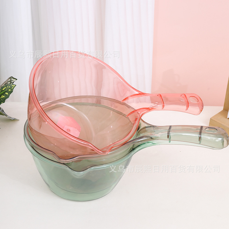 Unbreakable Household Water Scoop, Deepened and Thickened, Long Handle, Large Plastic, Creative Transparent Water Scoop, Shampoo Spoon, Wholesale
