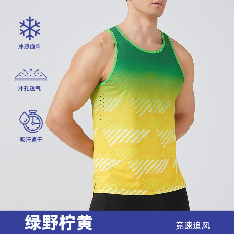 Chalecos de punzonado para hombres transfronterizos para correr, chalecos de Maratón de secado rápido, chalecos delgados para deportes al aire libre, Fitness sin mangas t