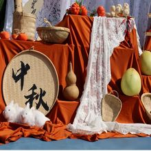 国风新中式布幔书法纱幔新年春节游园会装饰婚庆婚礼吊顶背景布幔