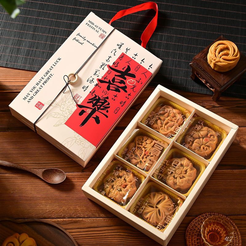 新款中秋月饼包装盒空盒手提4/6粒高级感创意月饼礼盒伴手礼盒子|undefined