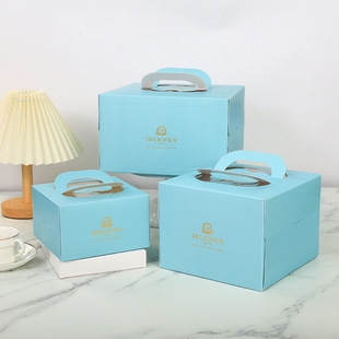 Internet Celebrity Birthday Cake Box Wholesale 4/6/8/10/ 12inch Satchel Baking Packaging Box Cake Packaging Box