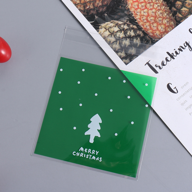 クリスマス雪だるまギフト自己粘着袋キャンディー菓子食品ビニール袋100個/自封ビスケット包装袋|undefined