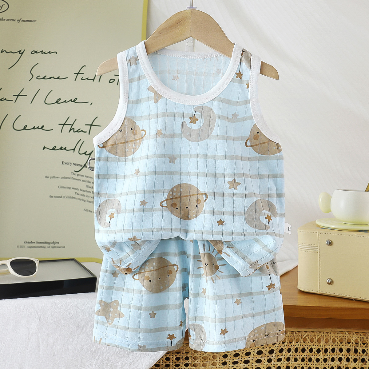 Chaleco infantil de algodón nuevo verano 2026 tipo delgado un juego de niños de verano Baby Baby ropa de verano para niños