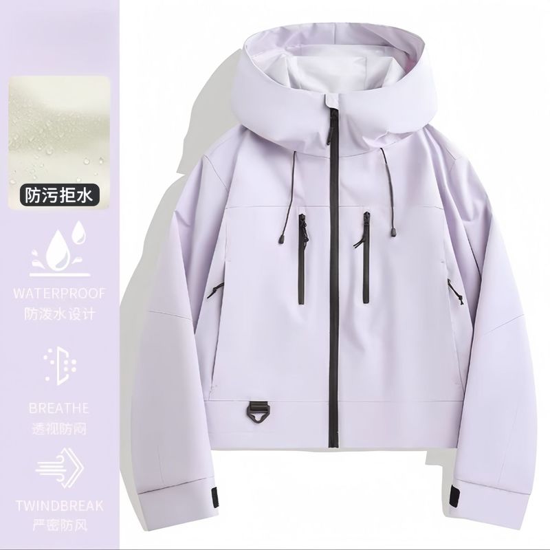 户外男冲锋衣女装冲锋外套内胆三合一户外三防夹克短款防风防水衣|undefined