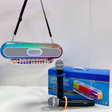 SY12英文跨境声卡音响一体机家庭k歌直播唱歌户外娱乐专业设备