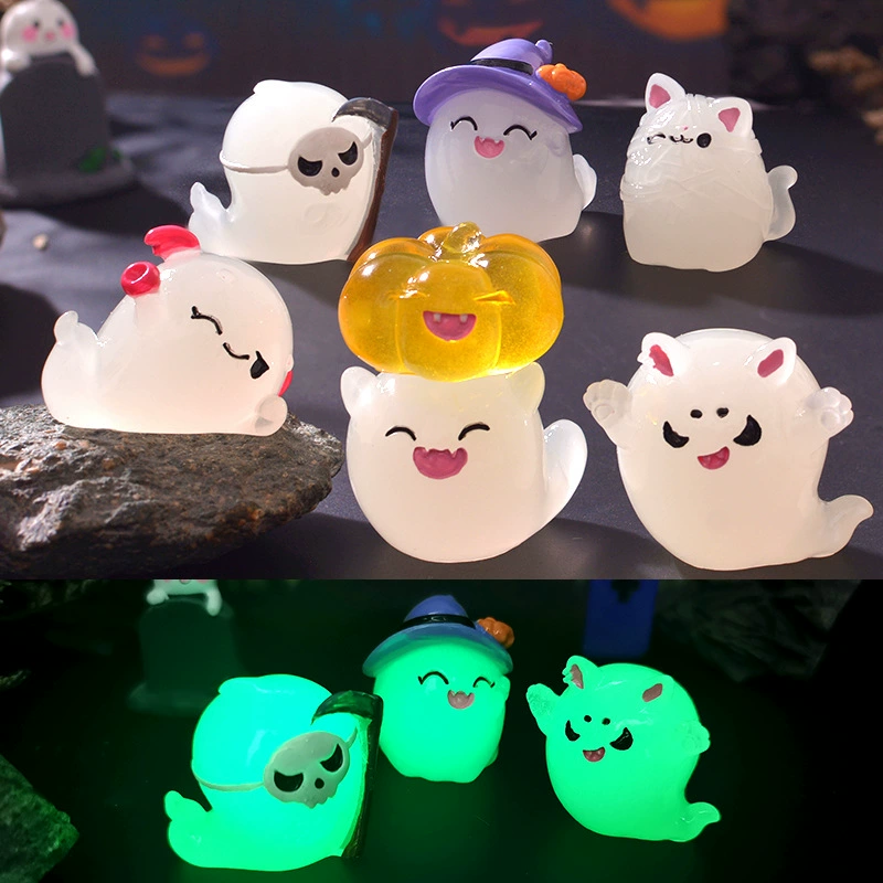 Светящиеся мини-орнаменты к Halloween, светящиеся мини-фигурки (тыква, призрак, вампир), размер 2,7×3,2×3 см