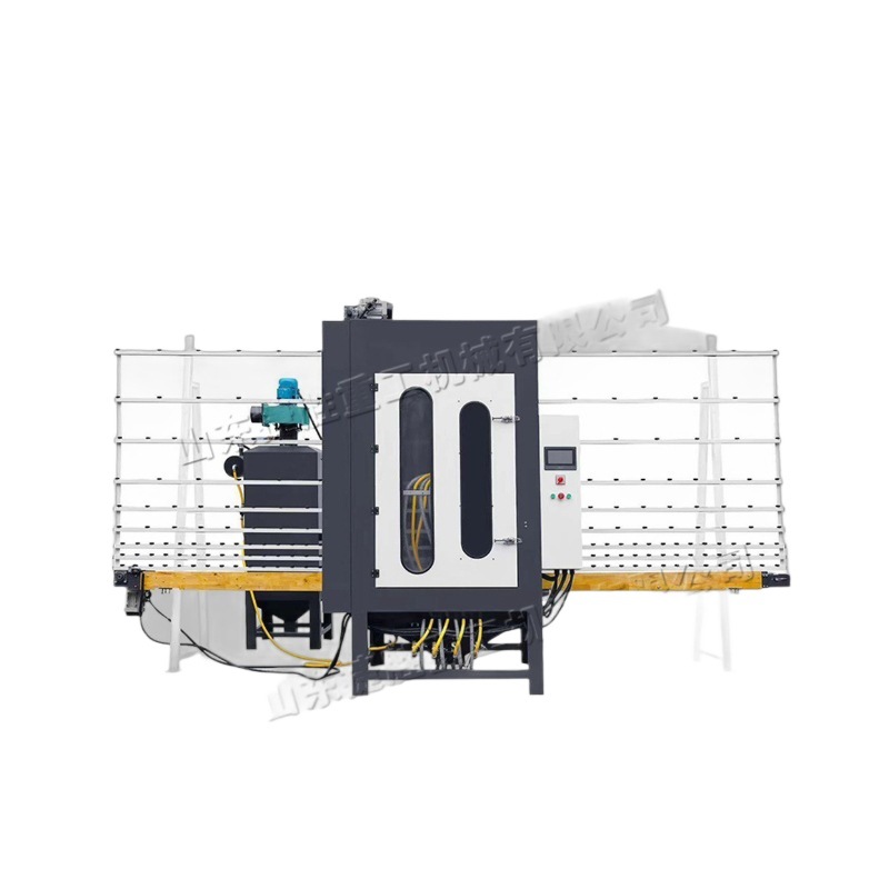 máquina de chorro de arena de espejo de baño vertical máquina de chorro de arena de vidrio sincronizada correa de transmisión máquina de chorro de arena de vidrio automática