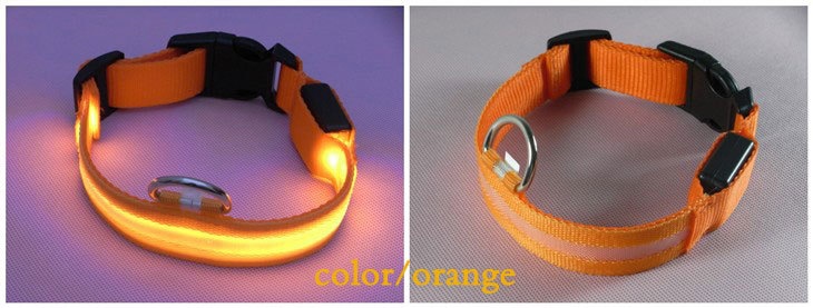 丝网款-LED发光狗项圈-牵引带-狗拉带-狗绳子发光宠物带-