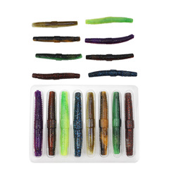 獵高浮水軟餌路亞仿生假餌響珠棒棒蟲黑坑鱸魚內德釣組跨境麵條蟲