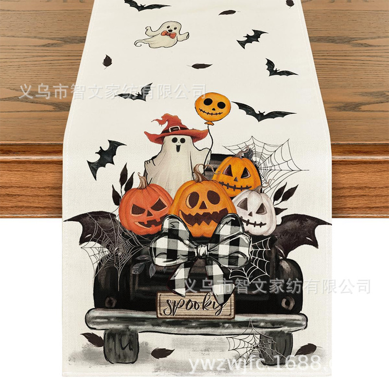 アマゾンの新型秋のテーブル旗ハロウィーンテーブル旗幽霊カボチャテーブル旗装飾メーカー直販|undefined