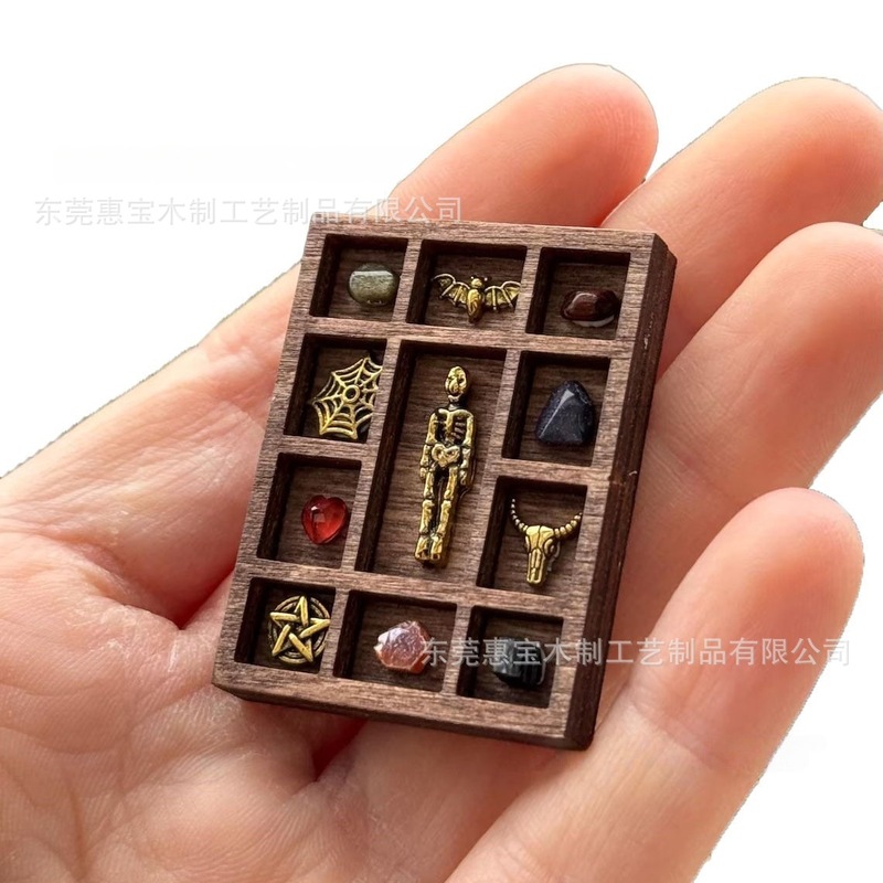 跨境木质微型珠宝架滴胶饰品架迷你珍藏古玩架矿石标本收纳摆件|undefined