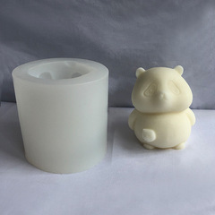 立體熊貓硅膠模具卡通diy自製香薰蠟燭石膏擺件熊貓動物滴膠模具