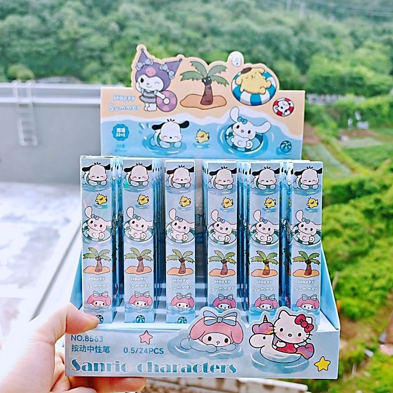サメ猫シリーズゲルペンブラインドボックスかわいい猫フサンディ署名ペン学生書き込みスムーズプレスブラシペン|undefined