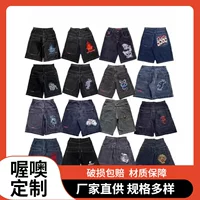 Мужские джинсовые шорты в стиле Harajuku Y2K, ретро, готика, лето, свободные, кастомные JNCO