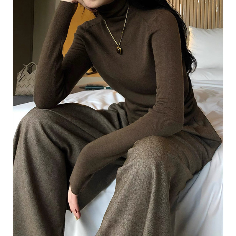 现货厂家批发  好看高领内搭打底衫女 针织衫 阔腿裤搭配的 上衣|undefined