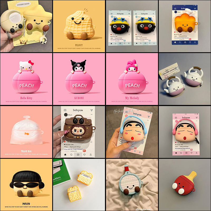 Cartoon Apple Wireless Bluetooth Headset Protective Cover for airpods4 Generation Silicone Cover Creative Soft Case Cartoon Apple Wireless Bluetooth Headset Protective Cover for airpods4 Generation Silicone Cover Creative Soft Case