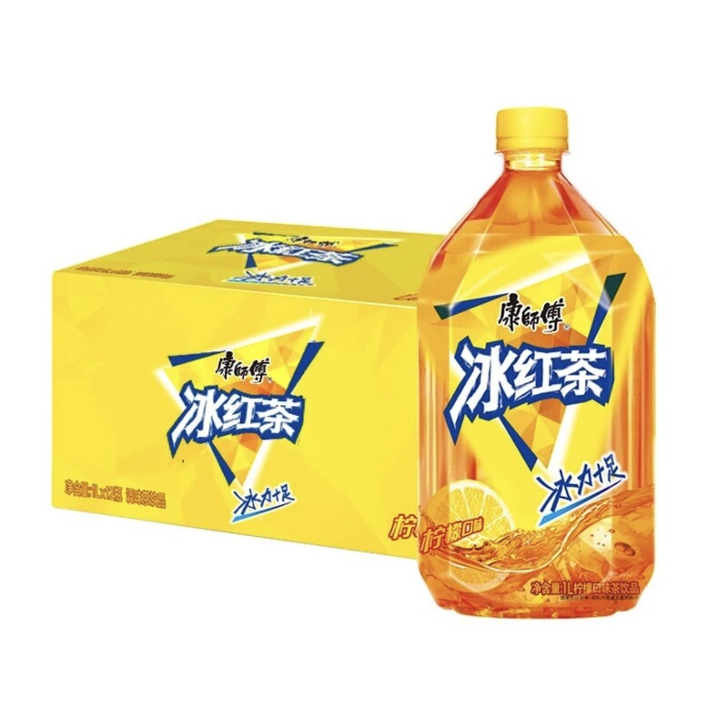 Master Kong Ice Black Tea 1L Bottle, Whole Box, Classic Large Bottle Tea Beverage, Wholesale Ready-To-Drink Thirst-Quenching Drink
