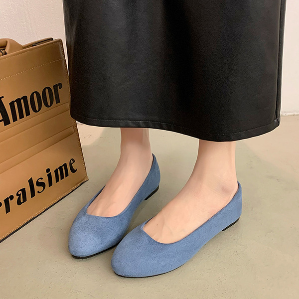 suede shoes pointed-toe flat