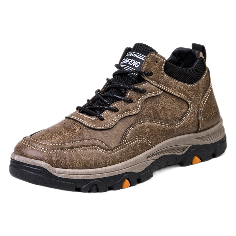 Zapatillas deportivas casuales de cuero para hombre, ligeras, para senderismo al aire libre, calzado de cuero para hombre, calzado de senderismo para comercio exterior.