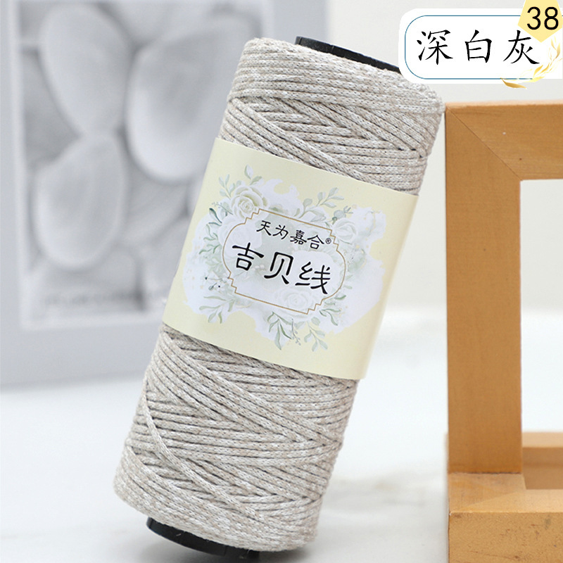 1.5 ミリメートルラウンドストランド中空綿糸中厚手の綿麻糸手作り diy 編み物かぎ針編みバッグかぎ針編み帽子クッション糸|undefined