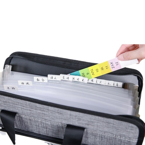 Student personalized creative file bag large capacity canvas portable accordion bag accordion clip a4 test paper storage folder