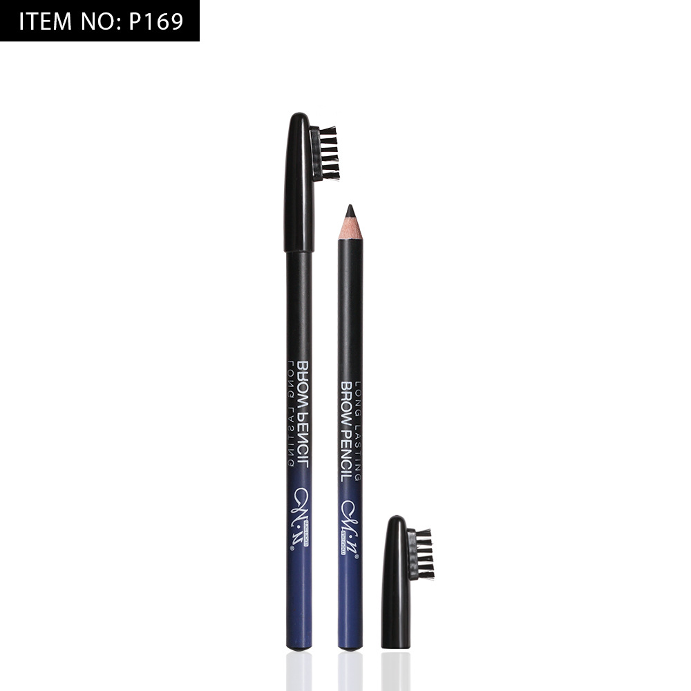 12 pieces per box of Cool Black wooden hard core eyebrow pencils. The water is not easy to smudge tattoos. The eyebrow pencils come with brushes undefined
