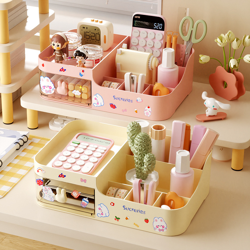 Caja de maquillaje de espejo de cajón tipo lápiz labial estante de almacenamiento de cosméticos dormitorio multifuncional dormitorio acabado de cuidado de la piel