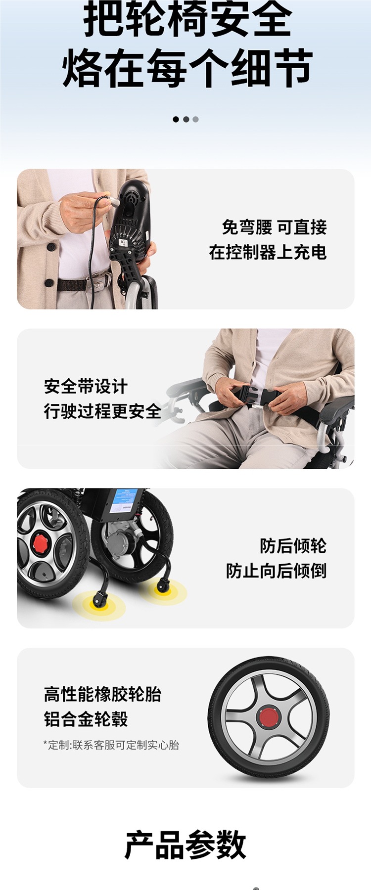 Sidel Electric Wheelchair Intelligent Fully Automatic Folding Lightweight Four-Wheel Scooter for the Elderly for the Disabled
