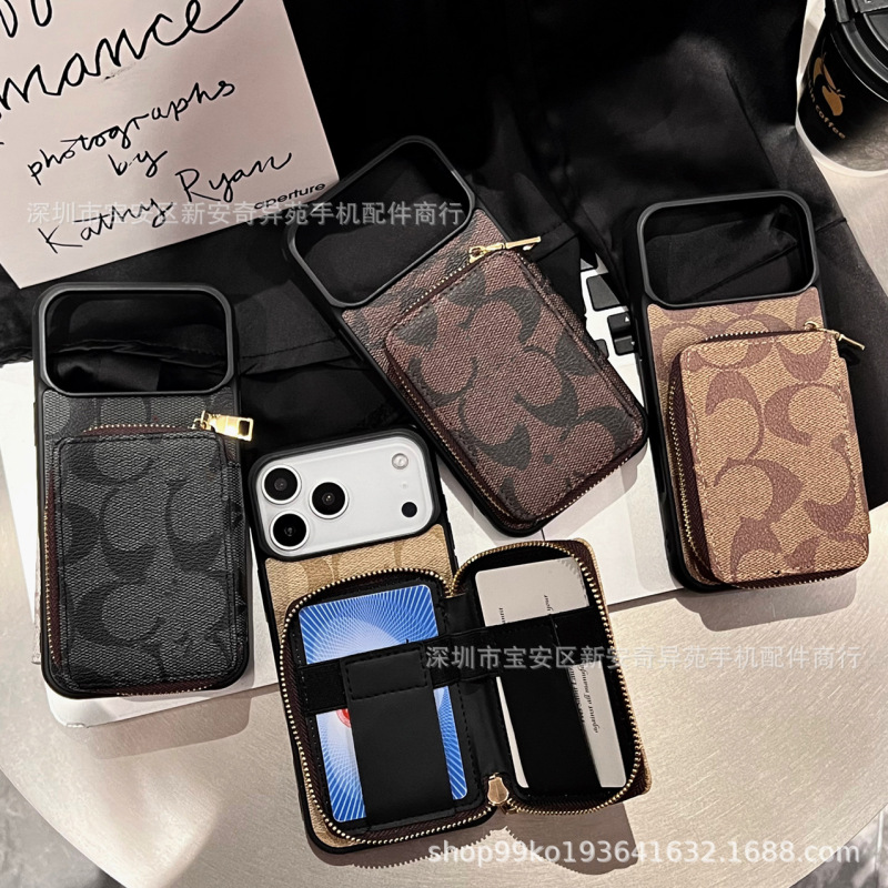 欧美拉链卡包保护壳适用iPhone17ProMax钱包款跨境爆款苹果手机壳|undefined