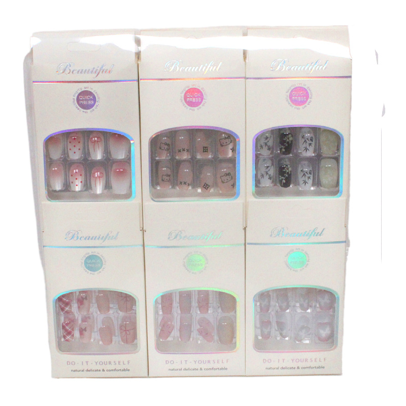 Uñas de gato color caramelo degradado desmontables