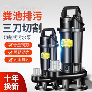 J8 Mud Sewage Pump Feces Cutter Cutting 220V Household Septic Tank Feces Suction Pump with Biogas High Power Exhaust G3
