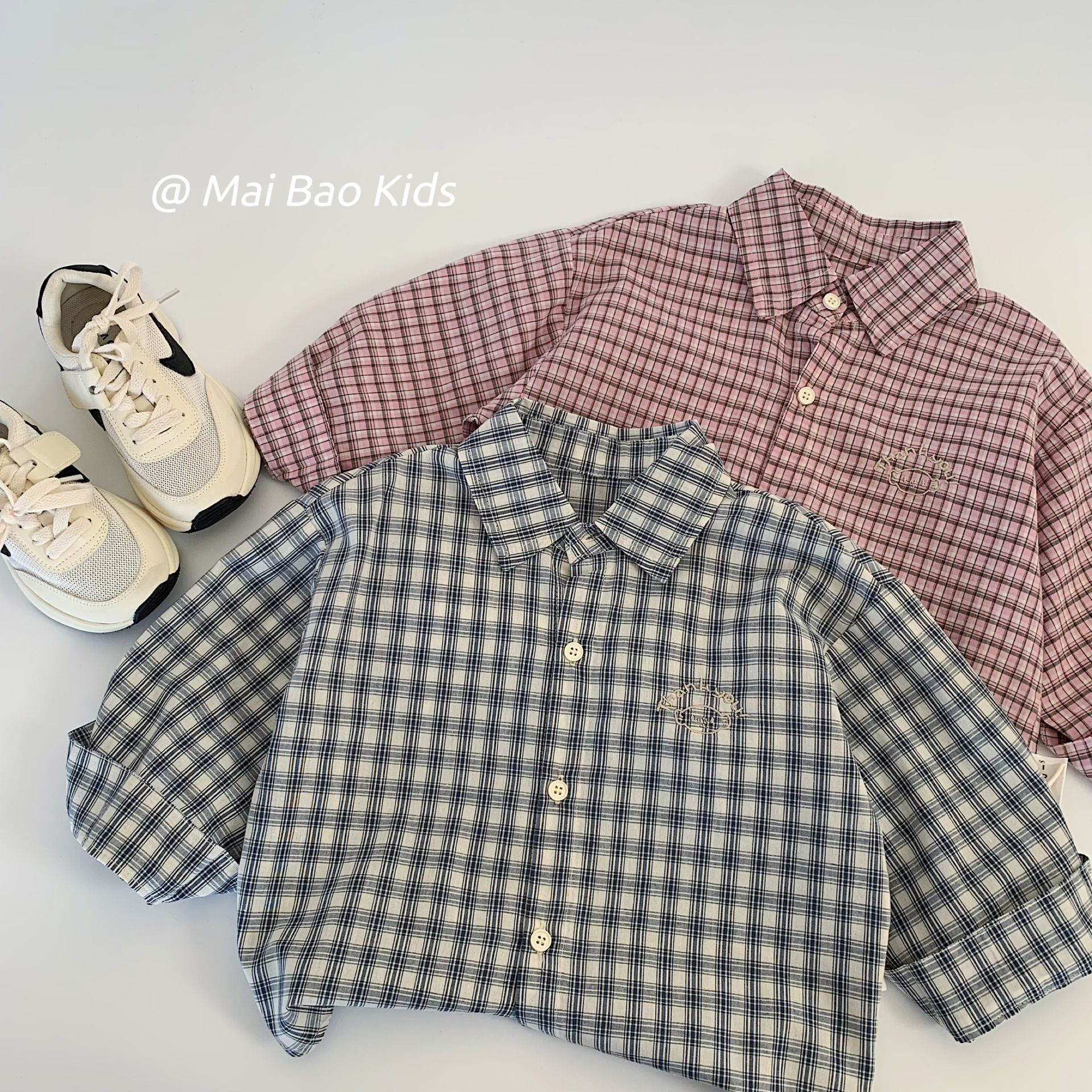 Camisa para niños Maibao 2025 otoño nuevos productos ropa para niños pequeños y medianos camisa para niños y niñas de moda retro simple y retro