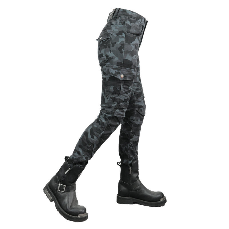 VOLERO Pantalones vaqueros de la motocicleta de carreras de motos de las mujeres pantalones de montar camuflaje estiramiento pantalones anti-caída equipo de protección estándar