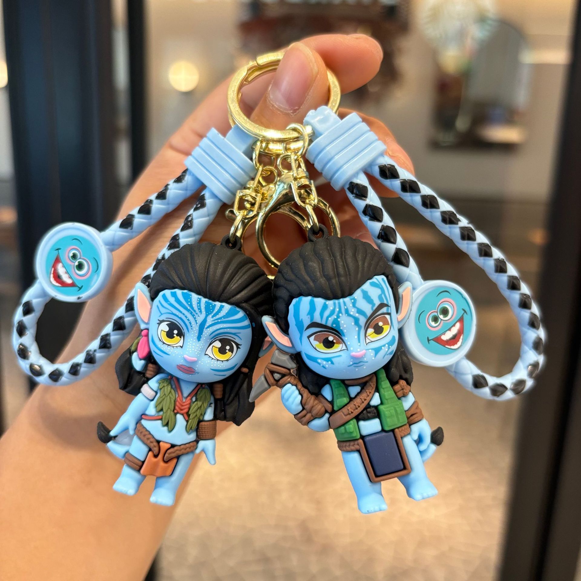 Creativo de dibujos animados avatar llavero de silicona tridimensional bolso de muñeca pareja colgante llavero de coche regalo