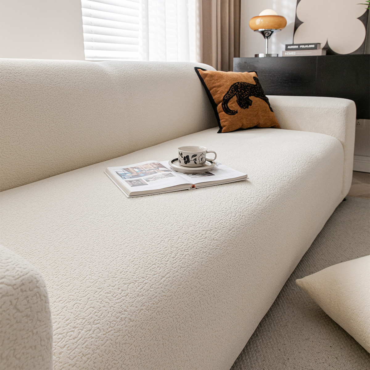 Fuente transfronteriza sofá de peluche impermeable, doble doble triple cubierta de asiento, todo incluido, cuatro estaciones antipolvo, sofá antideslizante universal