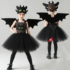 クロスボーダー新ハロウィンヒックとドラゴンコス無歯の女の子のガーゼスカートスーツステージコスプレ衣装