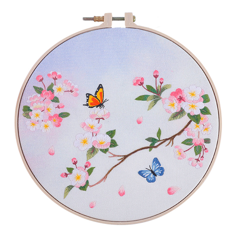 Fan de bordado DIY grupo de bordado manual auto bordado material de principiantes paquete de bordado antiguo su cinta de bordado Fan bordado