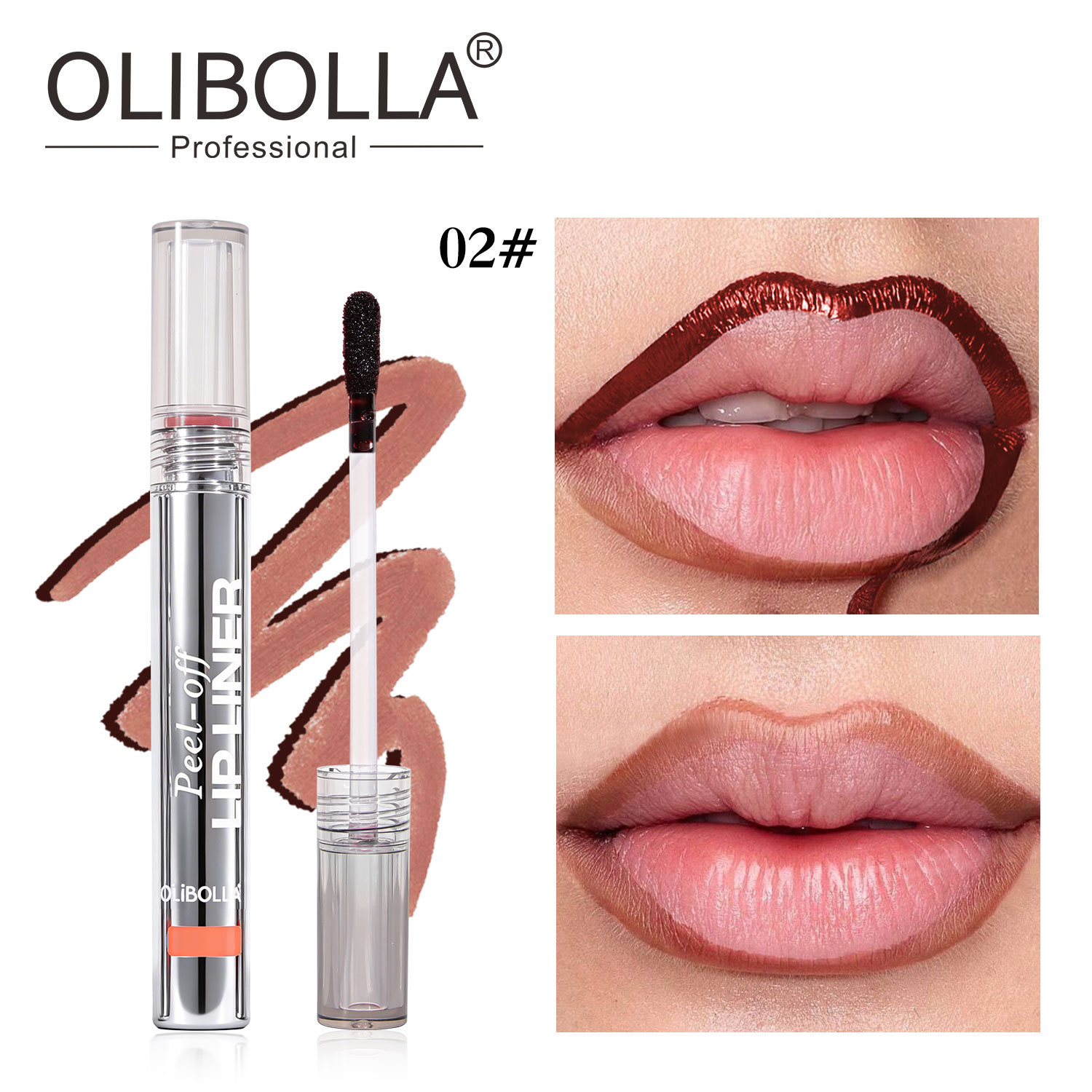 Explosiones transfronterizas OLIBOLLA lápiz de lápiz labial mate, guarnición de labios fácil de color, línea de gancho de peeling tipo LIP LINER