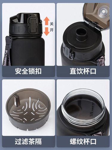 Super Large Capacity Sports Water Bottle Fitness Portable Plastic Water Bottle Anti-Fall  Personalized New Arrival