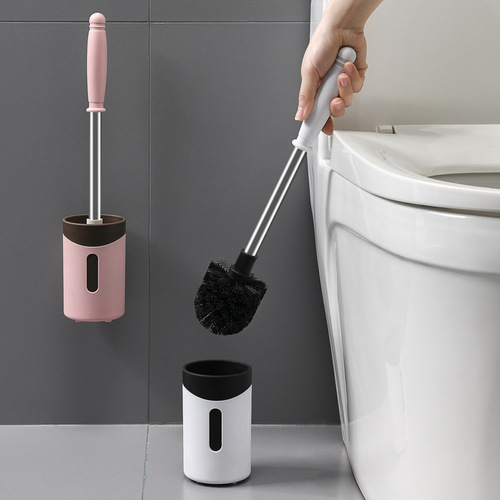 Household long handle cleaning toilet brush full-angle decontamination soft brush household punch-free set cleaning brush toilet brush