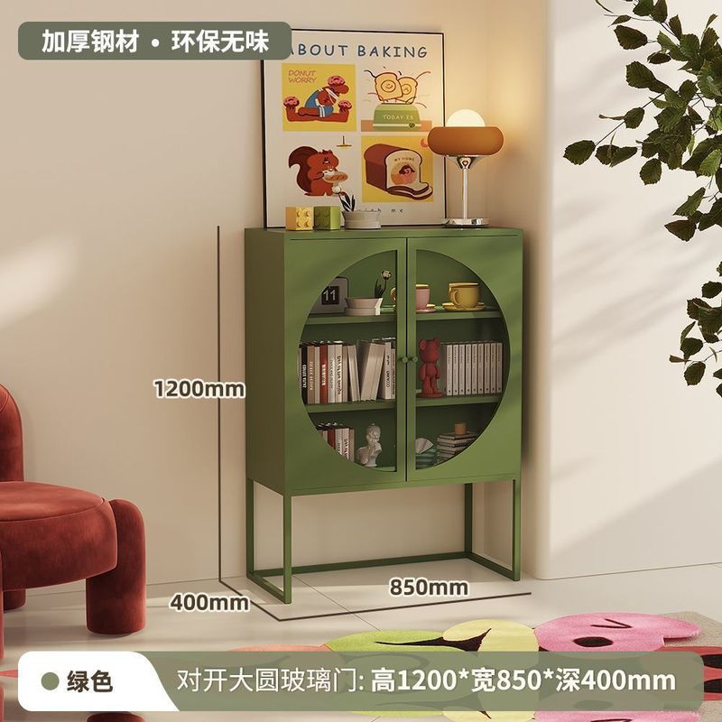 铁艺餐边柜铁艺收纳柜多巴胺铁皮柜客厅展示柜酒柜茶手办柜斗柜|undefined