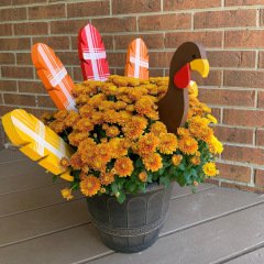 Turkeyプランターwooden sticks感謝祭七面鳥植木鉢装飾プラグイン園芸装飾