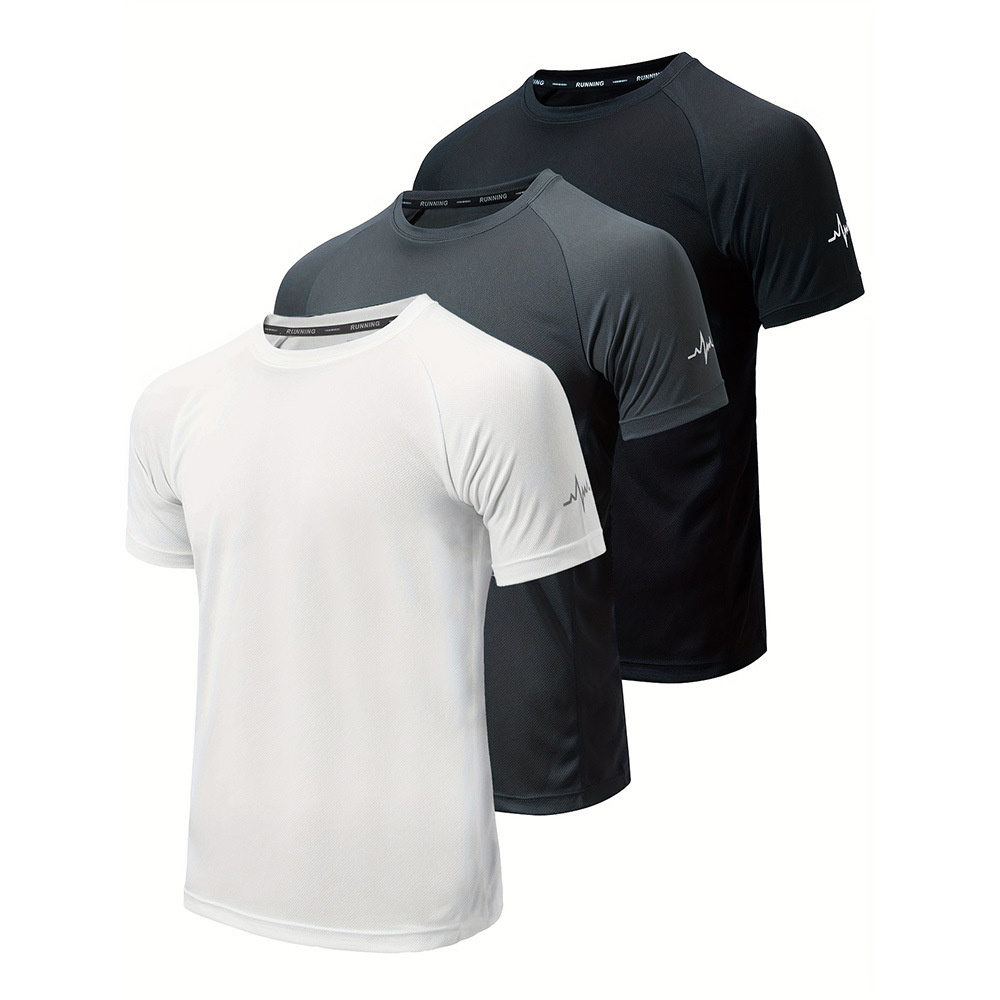 ​​Men's Quick-Dry Performance T-Shirts 3-Pack - Moisture-Wicking Gym & Running Shirts With Breathable Fabric​​_voghion.com